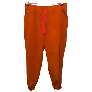 Figs High Waisted Zamora Jogger Scrub Pants in Terracotta size XXL